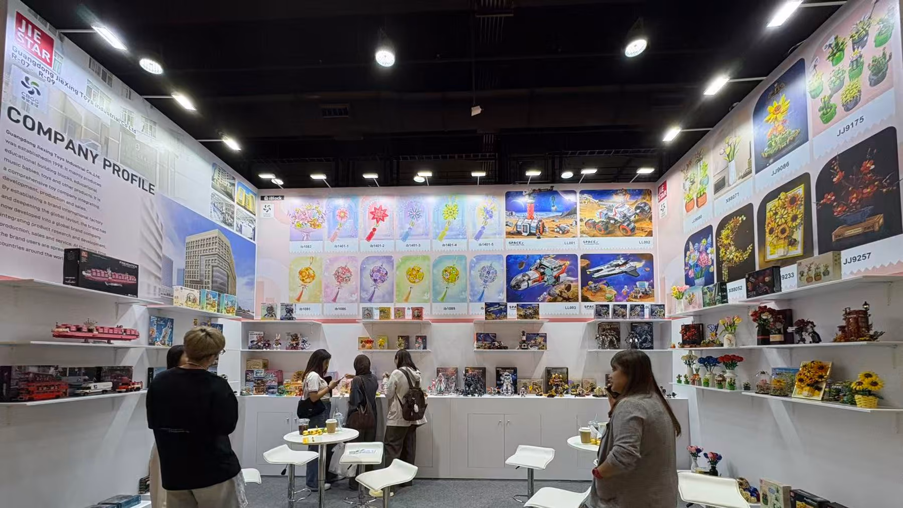 Wide view of the JIESTAR stand in the Asia Art Toy and IP Show at MEGA SHOW Bangkok 2026