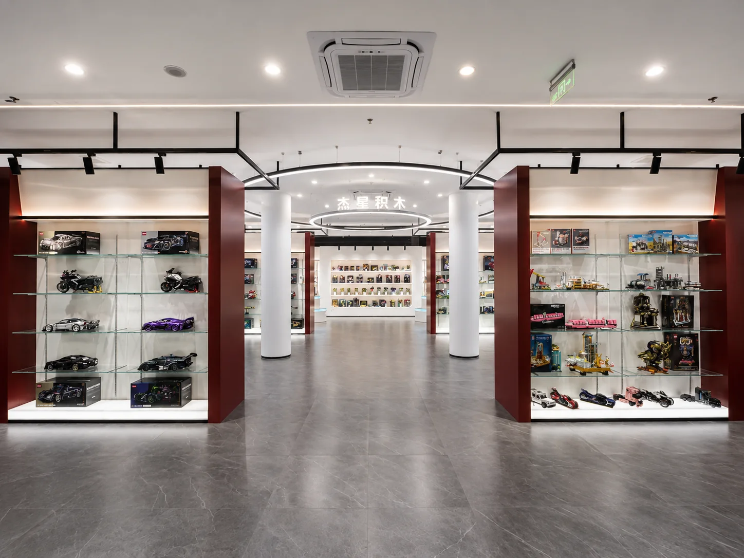 JIESTAR showroom entrance with product displays and brand wall